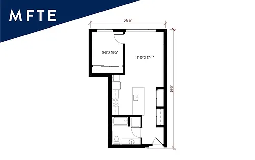 Floor plan MFTE 1 Bedroom - A31