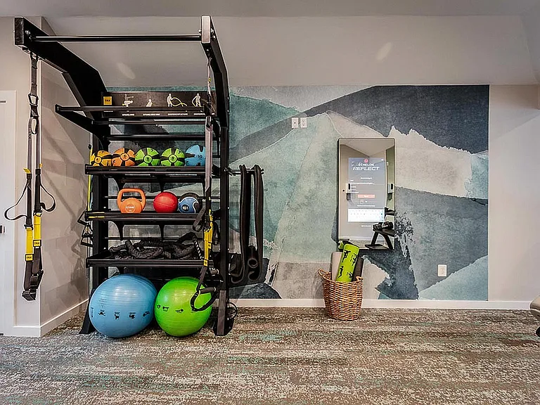 24-Hour Fitness Center with Echelon Mirror