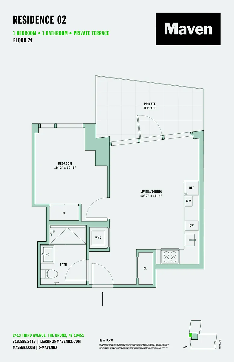 Floor plan 1 Bed/1 Bath-A6