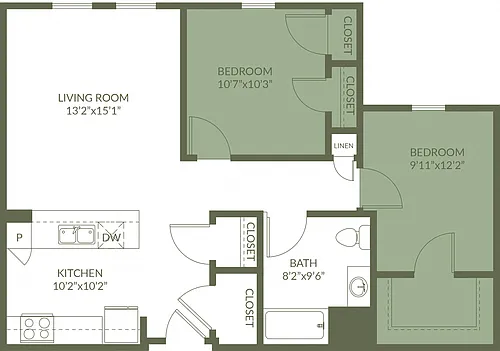 Floor plan Two Bedroom