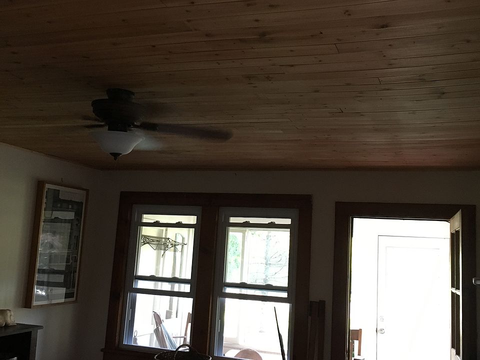 Cedar ceiling in living room
