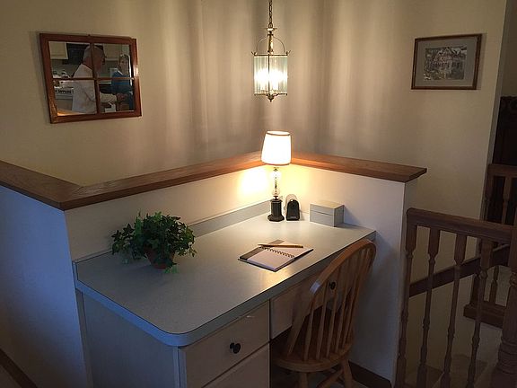 Built in desk in kitchen