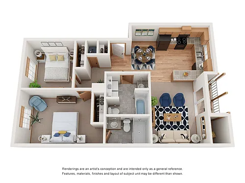 Floor plan Two Bedroom Two Bath