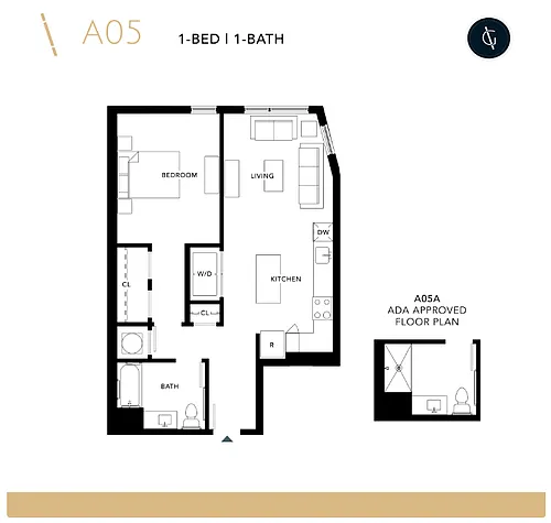Floor plan One Bedroom - A5