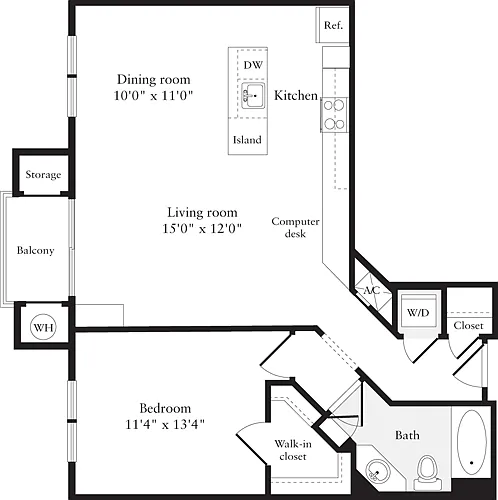 Floor plan 1 Bedroom O