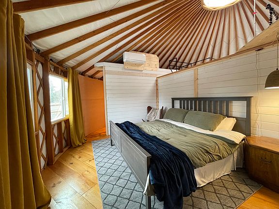 King size bed and closet area