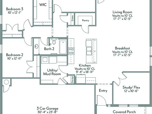 Kingston - Canvas Collection Floor Plan with Porch A Traditional