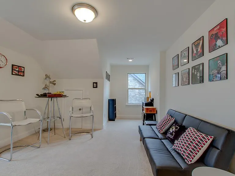 Upstairs bonus room - Painted gray with red accents