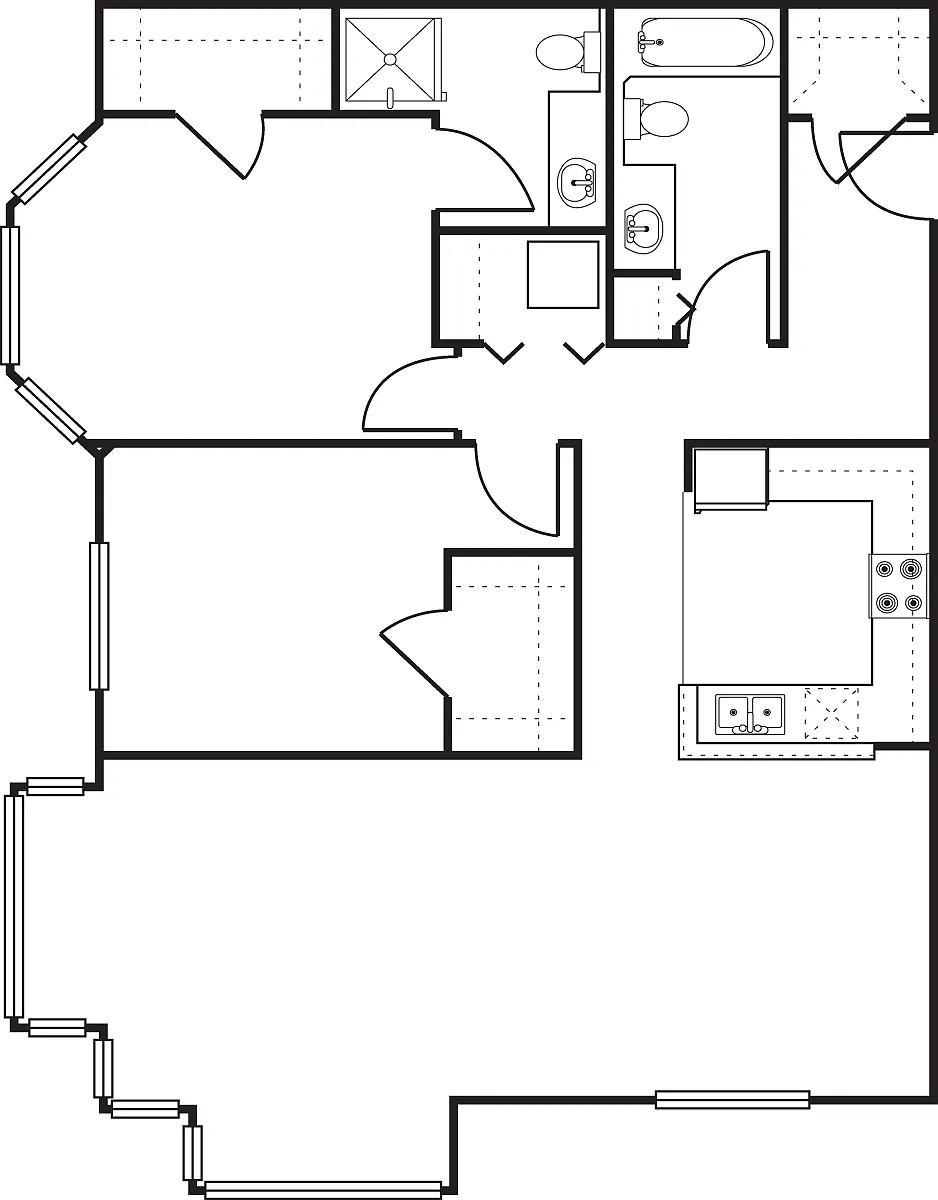 Floor plan 2 Bedroom -1117