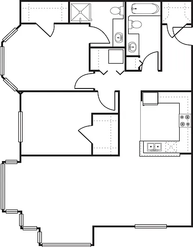 Floor plan 2 Bedroom -1117