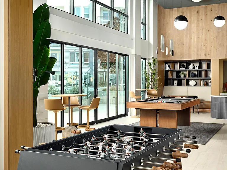 Living room with foosball table