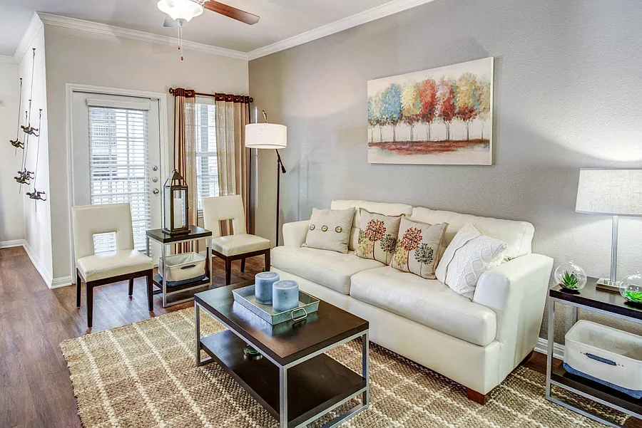 Living room with access to outdoor patio