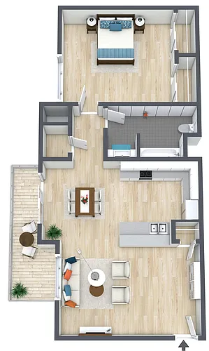 Floor plan 1 Bedroom 1 Bath