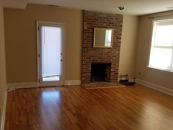 Fireplace + balcony door