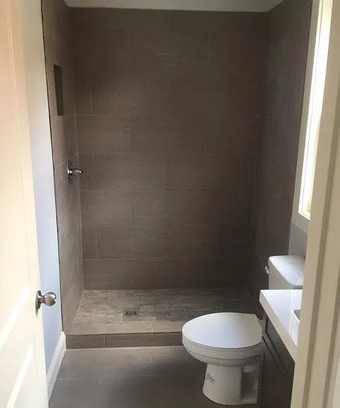 Master Tiled showe, with rain head