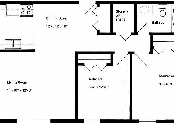 2 bdrm floor plan