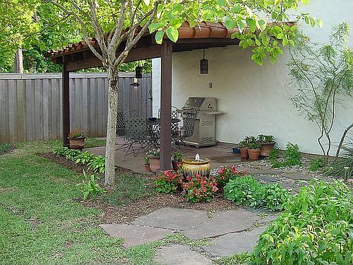 View of the loggia in the backyard