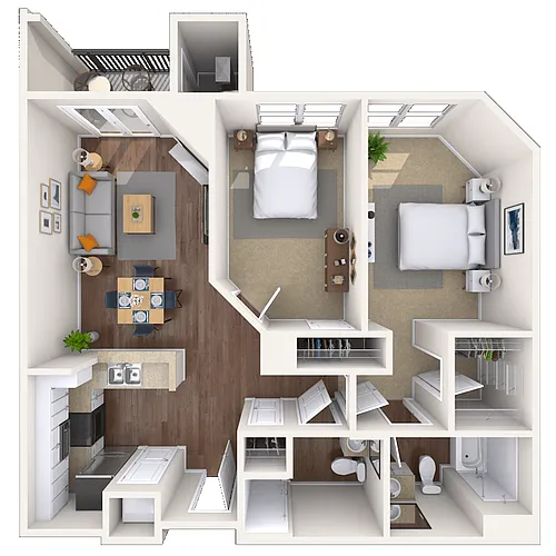 Floor plan Traditional 2x1 1025 SF