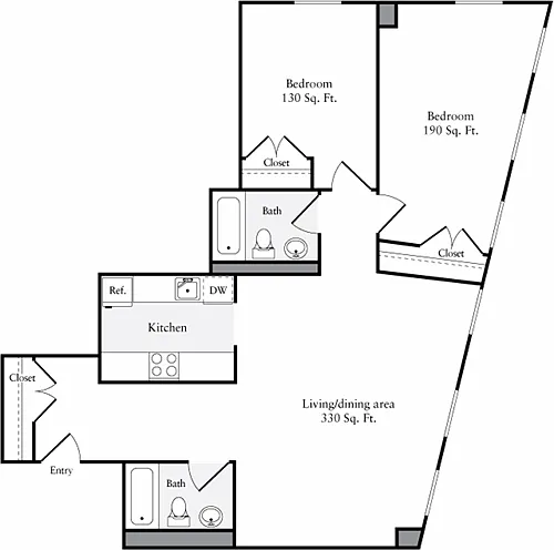 Floor plan The Lofts 2 Bedrooms FF