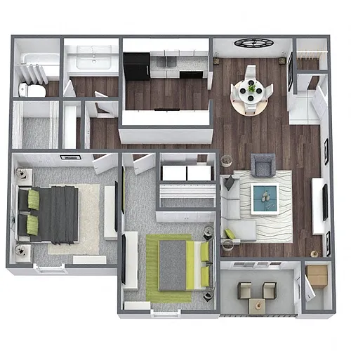 Floor plan 2 Bedroom 1 Bathroom Patio/WC