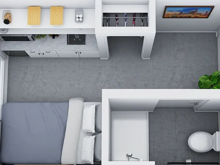 Micro Suite A1: Beds - Studio: Baths - 1: SqFt Range - 167 to 167