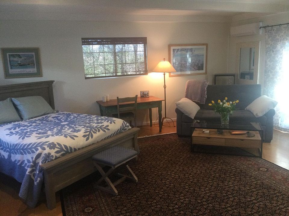 Studio interior and furnishings. Couch folds out to make a quite comfortable 2nd bed that is way better than your typical fold out.
