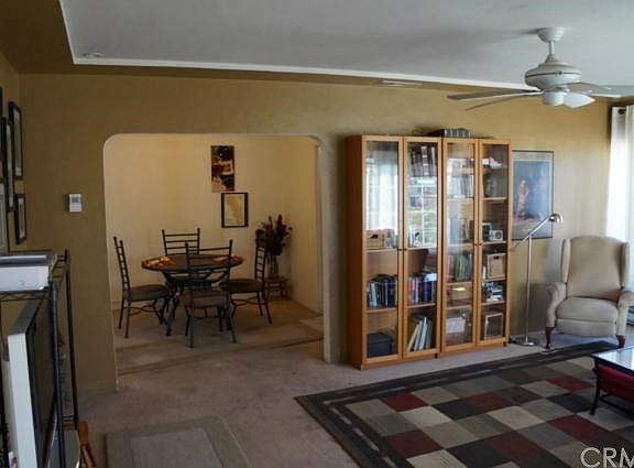 Living Room looking into Dining Area Alcove. Again notice rounded doorways.