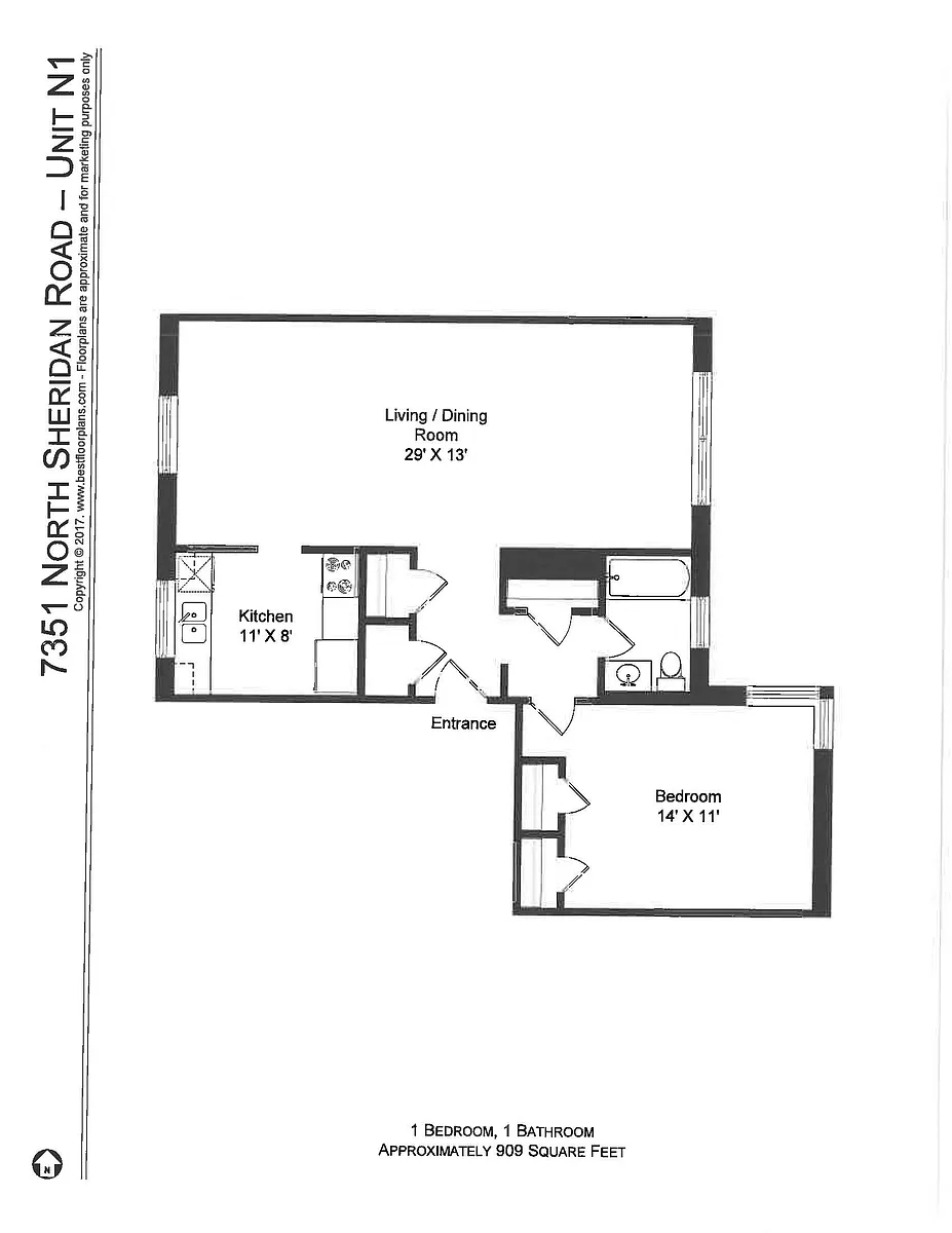 Floor plan One Bedroom