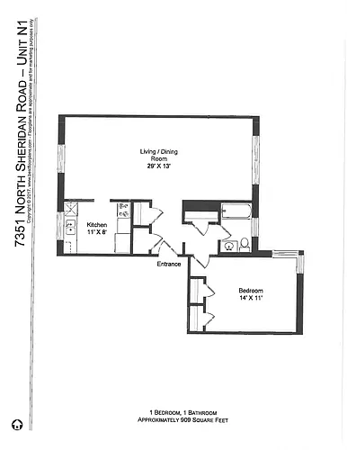 Floor plan One Bedroom