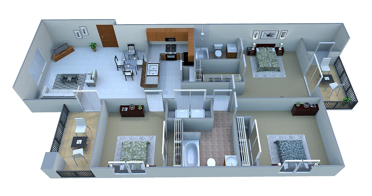 Floor plan 3 Bed. A