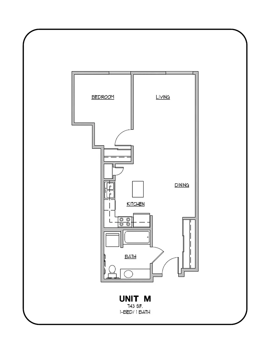 Floor plan 1-BED 1-BATH m