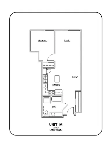 Floor plan 1-BED 1-BATH m