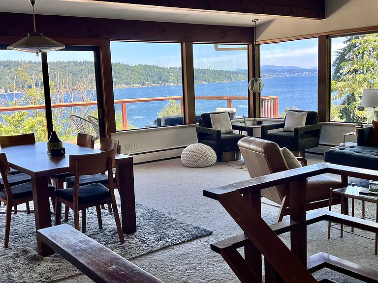 The spacious living room is the perfect space for entertaining.