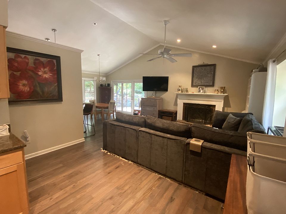 Large L shaped couch in open living room