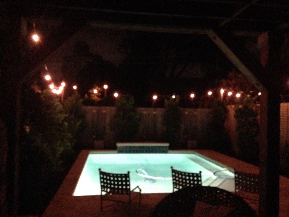 Pool lit up at night!