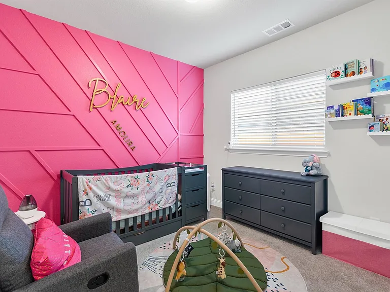 Accent wall featuring geometric paneling