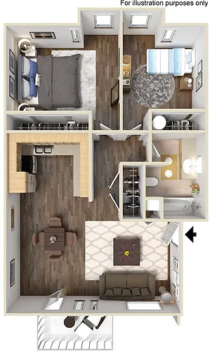 Floor plan 2 Bedroom Bungalow W/D