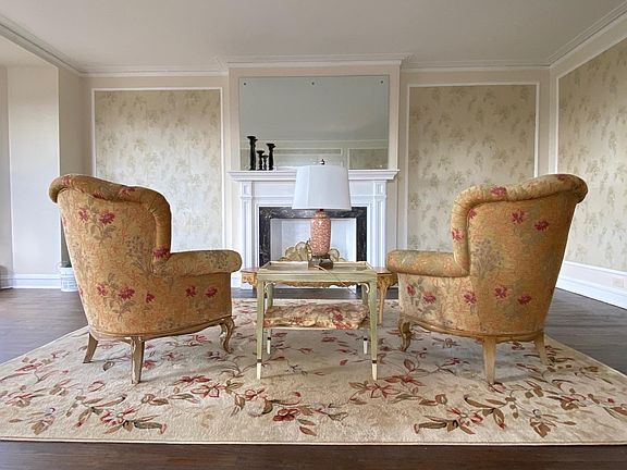 Living room, facing fireplace
