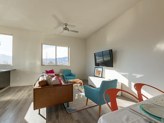 Bright living, dining room