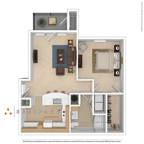 Floor plan 1 Bedroom Residential