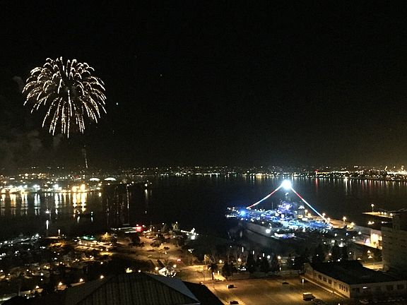 Night view with Fireworks