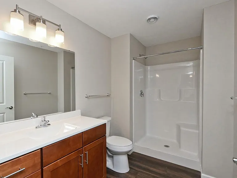 Large bathroom off master bedroom with walk in shower