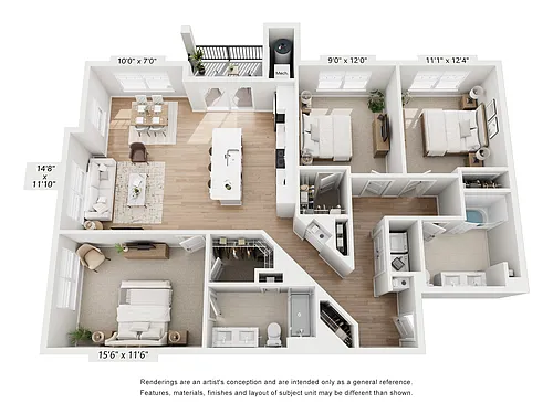 Floor plan C1 (Three Bed)
