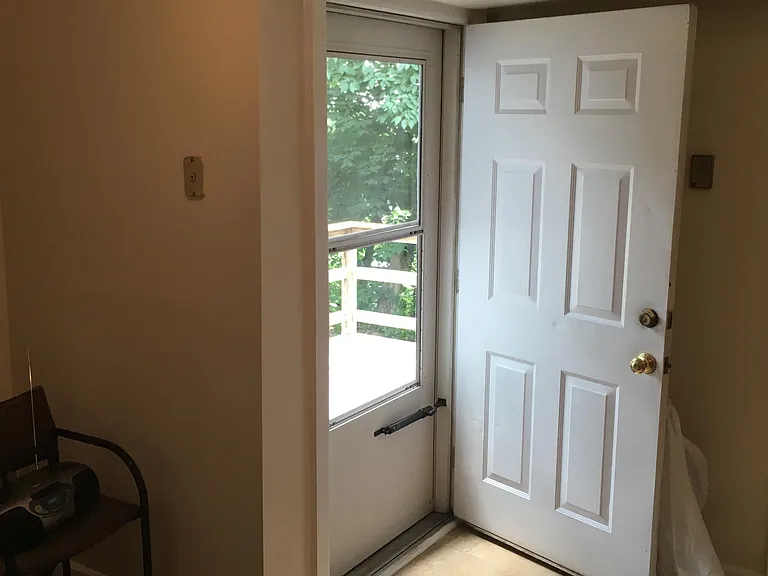 Back door to porch from kitchen