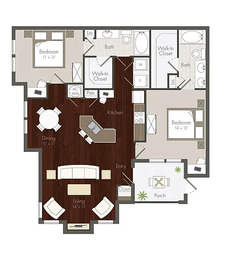 Floor plan B3 - 2X2