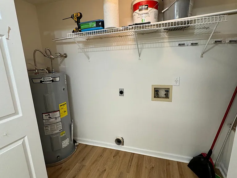Washer/dryer hook-ups and hot water heater