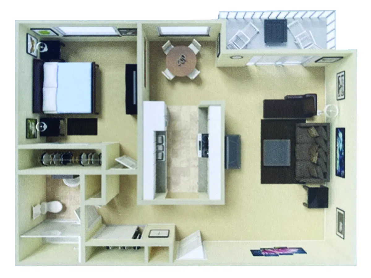 Floor plan 1 Bed 1 Bath