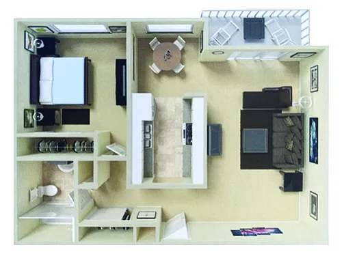 Floor plan 1 Bed 1 Bath