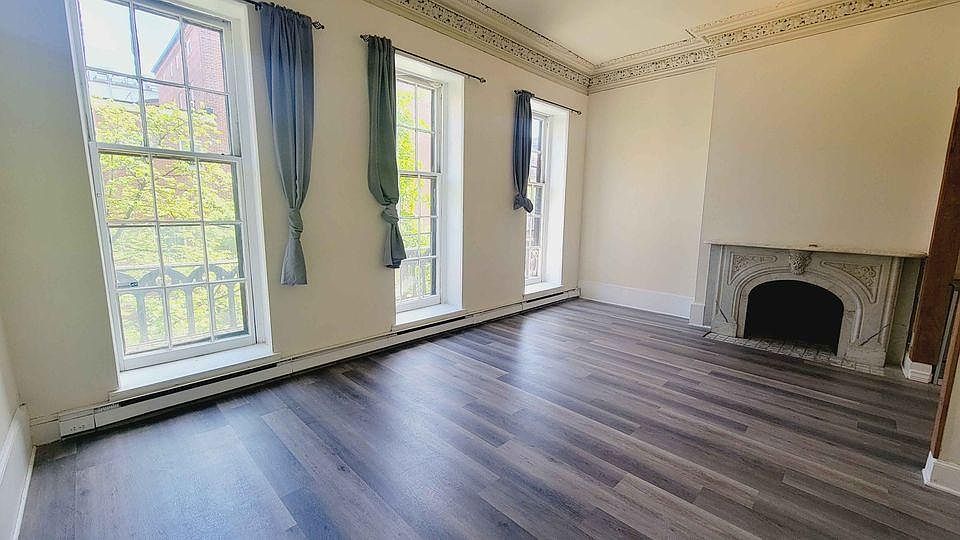 living room tall windows, high ceilings