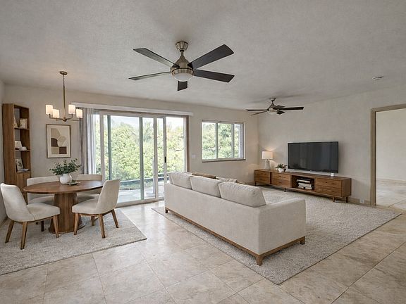 Virtually Staged Dining and Living Room Space